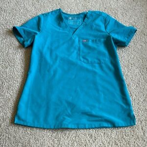 Figs Teal zamora scrub top